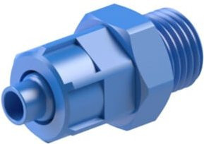 Riegler Gerade Einschraubverschraubung G 1/4 a. für 10/8 mm Schlauch aus POM in Blau - Bild 1