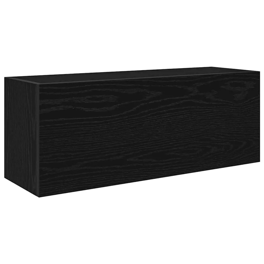 vidaXL Bad-Wandschrank Schwarz aus Holzwerkstoff B/T/H: 80 x 25 x 30 cm - Bild 2
