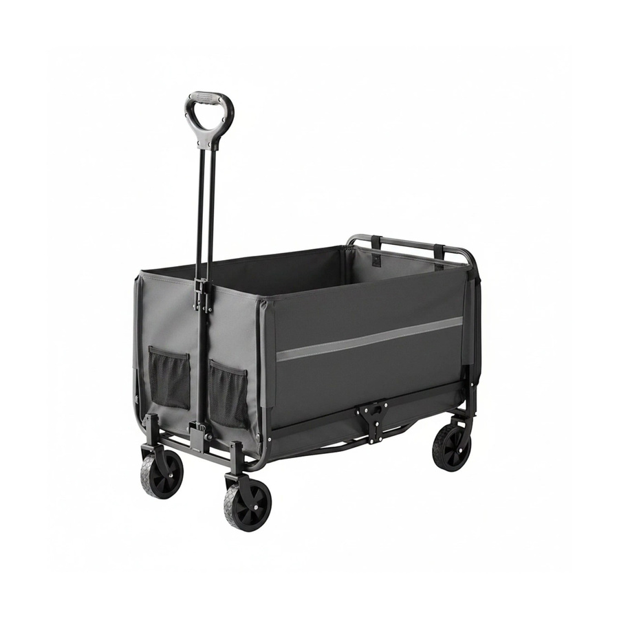Relaxdays Bollerwagen aus Stahl in Grau, faltbar mit Heckklappe, B/H/T: 97 x 76 x 50 cm - Bild 2