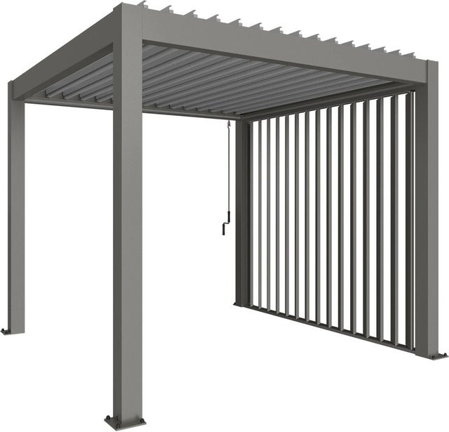 Biohort Pergola-Lamellenwand mit Abschlussblende in Quarzgrau-Metallic, B/T/H: 235 x 10 x 327 cm - Bild 1