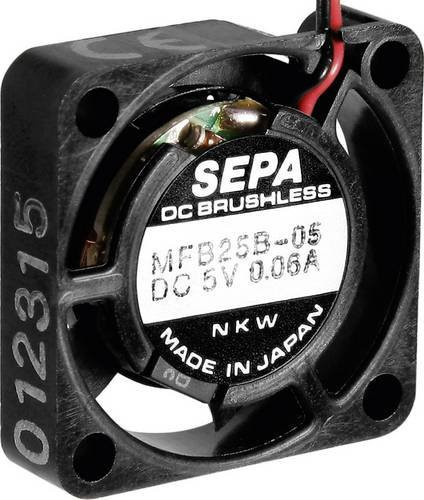 SEPA MFB25B05 Axiallüfter 5 V/DC 23 l/min Schwarz B/H/T: 25 x 25 x 6,5 mm - Bild 1
