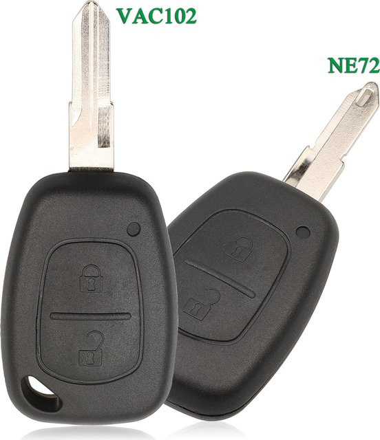 Jingyuqin Ersatz-Autoschlüssel mit 2 Tasten für Renault Traffic Master Vivaro Movano Kangoo Smart Remote Car Key VAC102 NE72 Blade in Schwarz - Bild 1