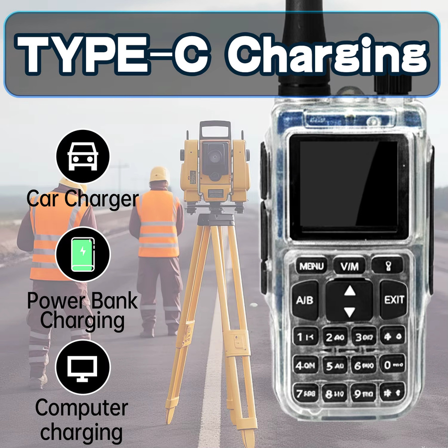 Baofeng MINI-5 Walkie-Talkie mit 5W Dualband-Kommunikation, USB-C Ladeschnittstelle und Kopierfunktion in Transparent - Bild 5