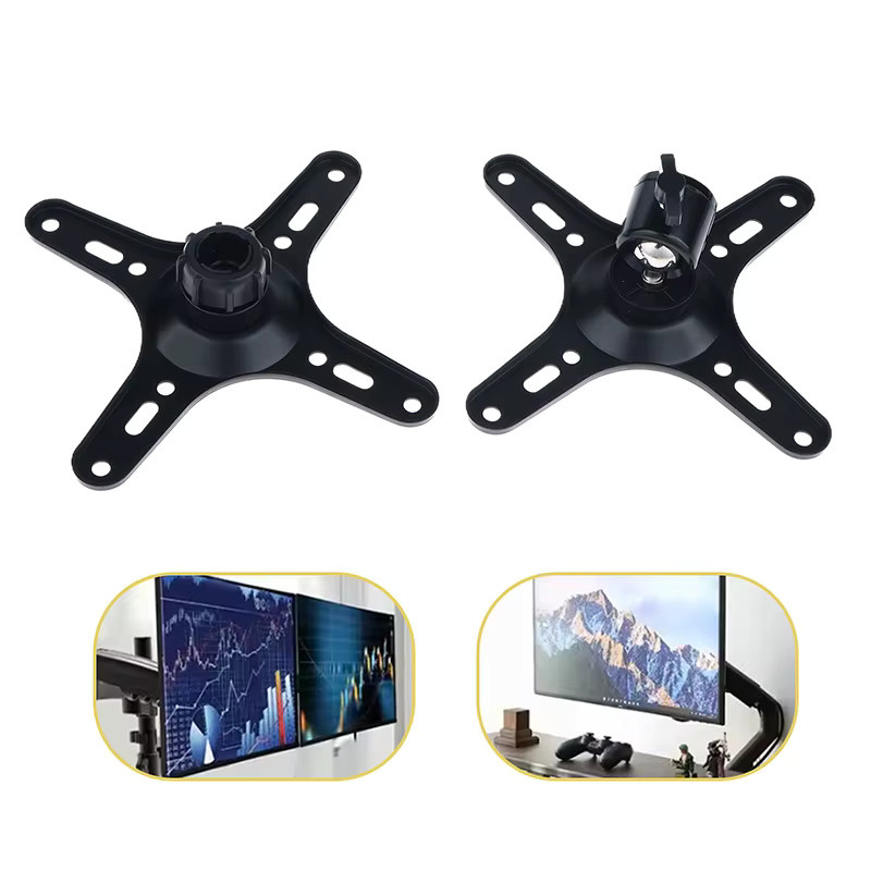 JINHF Tragbare Monitor Montage Halterung Platte mit VESA 75x75mm und 100x100mm sowie 1/4 Zoll Schraubloch und M4 Schraubensatz in Schwarz - Bild 3