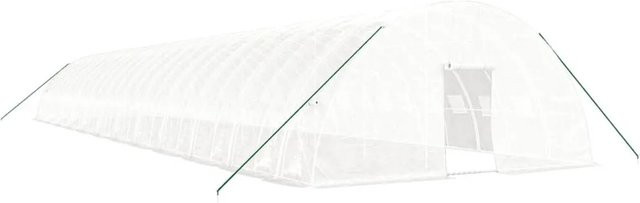 vidaXL Gewächshaus mit Stahlrahmen und Polycarbonat-Fenstern in Weiß, B/T/H: 24 x 6 x 2,85 m - Bild 1