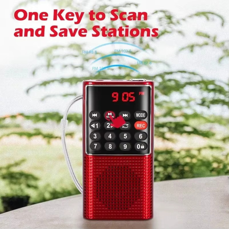 VIKEFON Tragbares Mini-FM-Radio und kabelloser Lautsprecher in Schwarz mit MP3-Player, Aufnahmefunktion, Freisprechfunktion sowie TF-Karten- und USB-Unterstützung - Bild 3