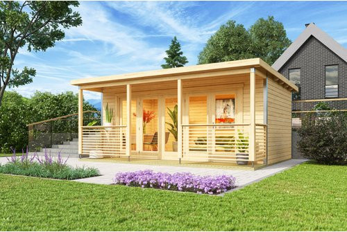 Lasita Gartenhaus Liverpool mit Pultdach aus Holz, naturbelassen, B/H/T: 580 x 239,4 x 430 cm, braun - Bild 1