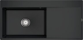 Villeroy & Boch Spüle Subway Style 60 Flat bündig links in Pure Black aus Keramik mit Ablaufgarnitur - Bild 1