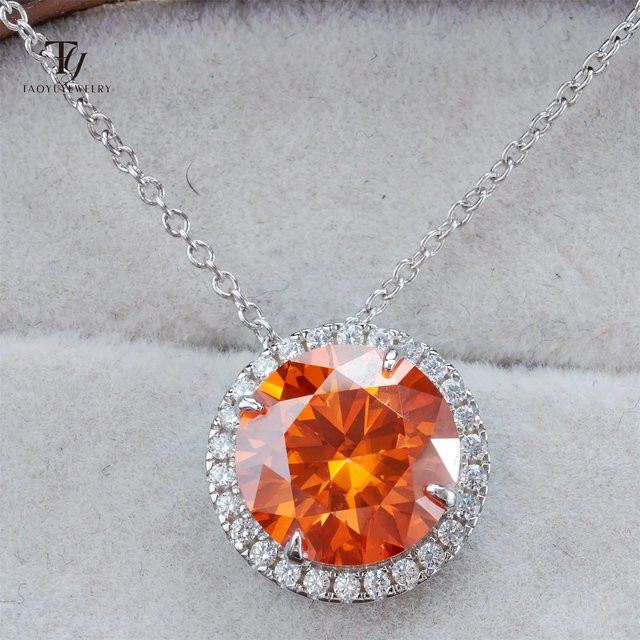 Halskette Moissanite, Zirkonia, 925 Silber, Damen - Bild 1