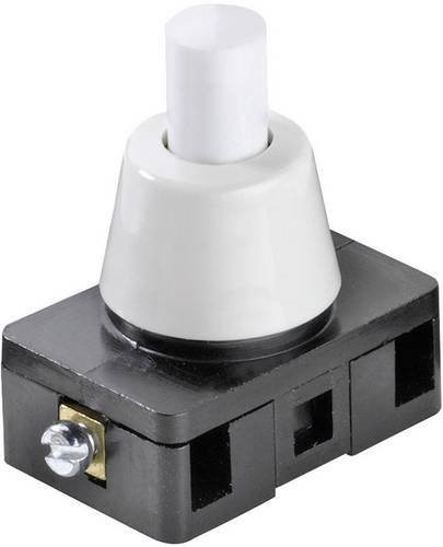 InterBär Druckschalter 8001-007.01 Weiß, 250 V/AC 6A, 1 x Ein/Aus rastend, B: 16 mm, T: 27 mm, H: 29,7 mm - Bild 1