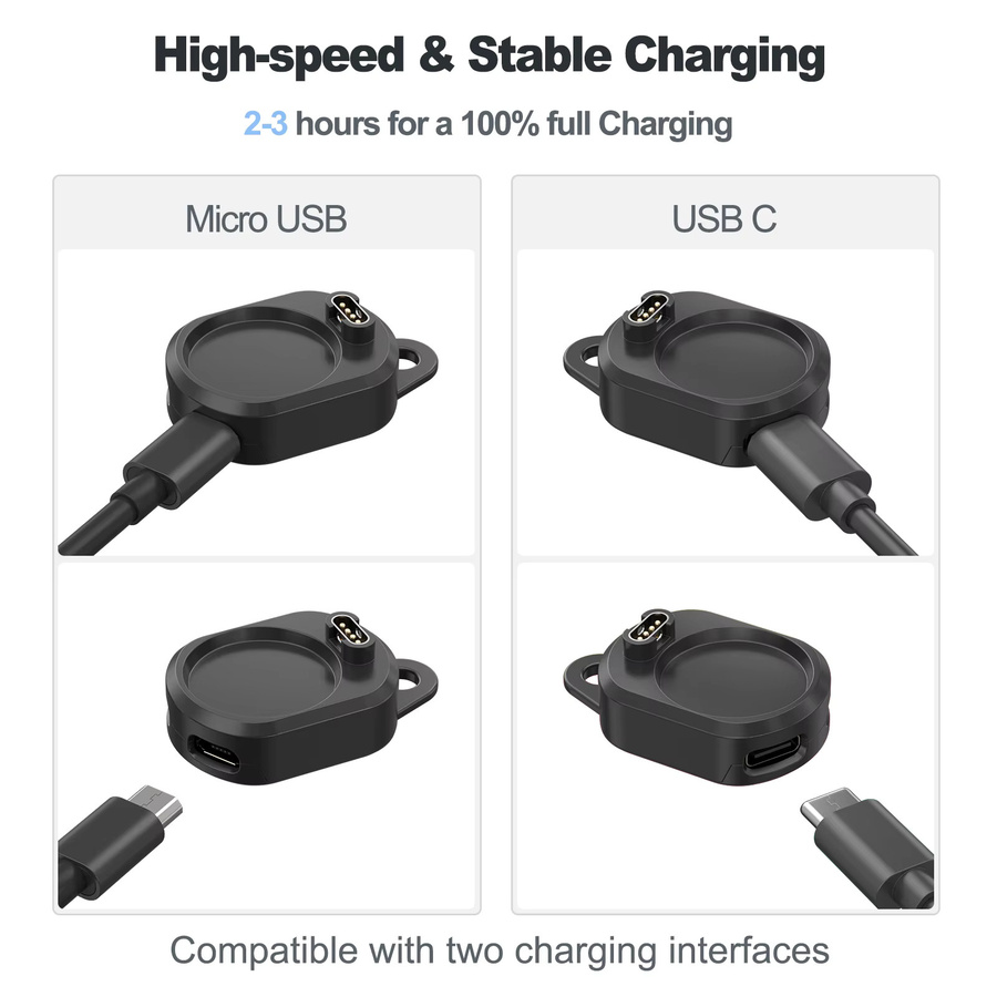 IEOVIEE Ladeadapter Typ C/Micro USB für Garmin, Schwarz - Bild 4