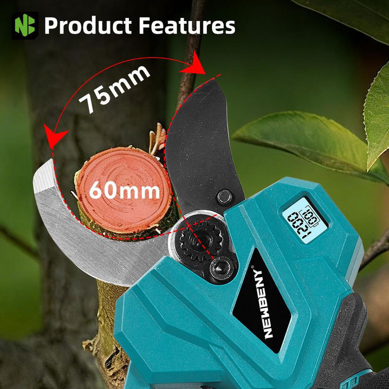 NewBeny Elektrische Astschere mit bürstenlosem Motor für Makita Akku, 75mm Schneidkapazität aus SK5 Stahl und Kohlenstoffstahl, ideal für Obstbäume und Bonsai - Bild 5