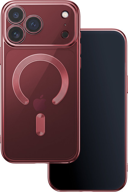 MagSafe-Hülle für Apple iPhone 18 Pro und iPhone 17 Pro in Weinrot und Transparent mit Color Chrome Mag Effekt - Bild 1