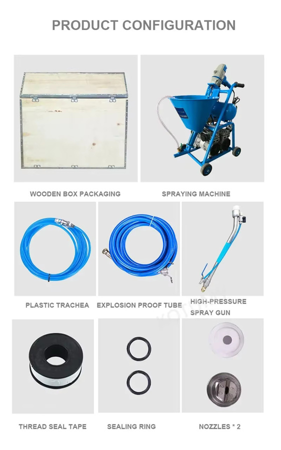 Industrielle Zementpaste-Spritzmaschine mit integriertem Mischgerät für wasserdichte Wandbeschichtungen in Blau - Bild 2