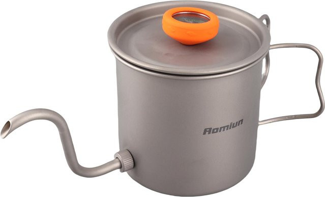 Outdoor Ti Pour Over Kaffeekessel mit Thermometer und Klappgriff von shoemst in Grau, 400 ml - Bild 1