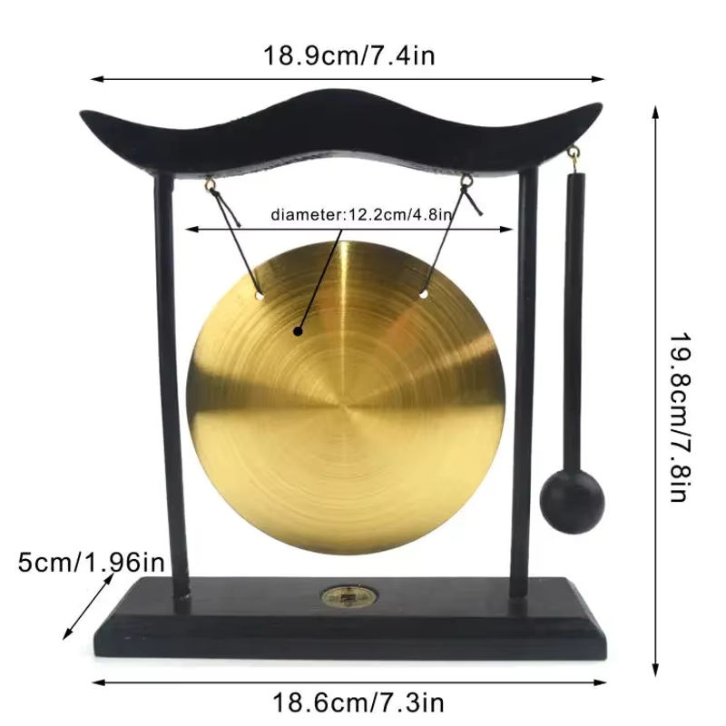 MINIDEAL Feng Shui Messing Gong in Gold als runde Desktop Zen Kunst Dekoration für dein Wohnzimmer - Bild 4