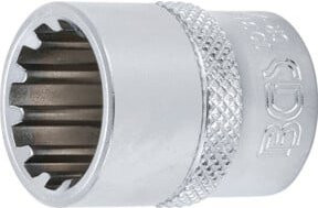 BGS Steckschlüssel-Einsatz Gear Lock 10316 aus Chrom-Vanadium, Antrieb 3/8 Zoll, Schlüsselweite 16 mm, Farbe Silber - Bild 1