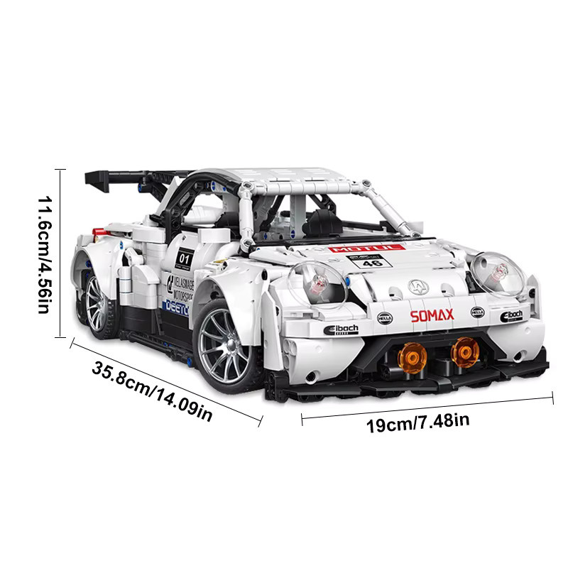 HUATEC Technischer Weißer Supersportwagen, Bausatz, 1785 Teile, ab 14 Jahren - Bild 4