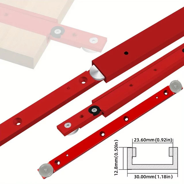 GDART T-Nut Gehrungsschienen-Set aus Aluminiumlegierung in Rot für die Holzbearbeitung mit Schlitz, Gehrungstange und Schieber-Kit - Bild 1