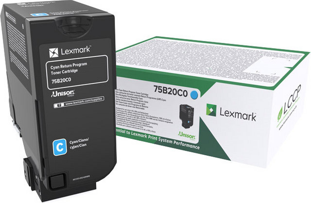 Lexmark Original Cyan Tonerpatrone für CS727 CS728 CX727 mit 10000 Seiten Reichweite 75B20C0 - Bild 1