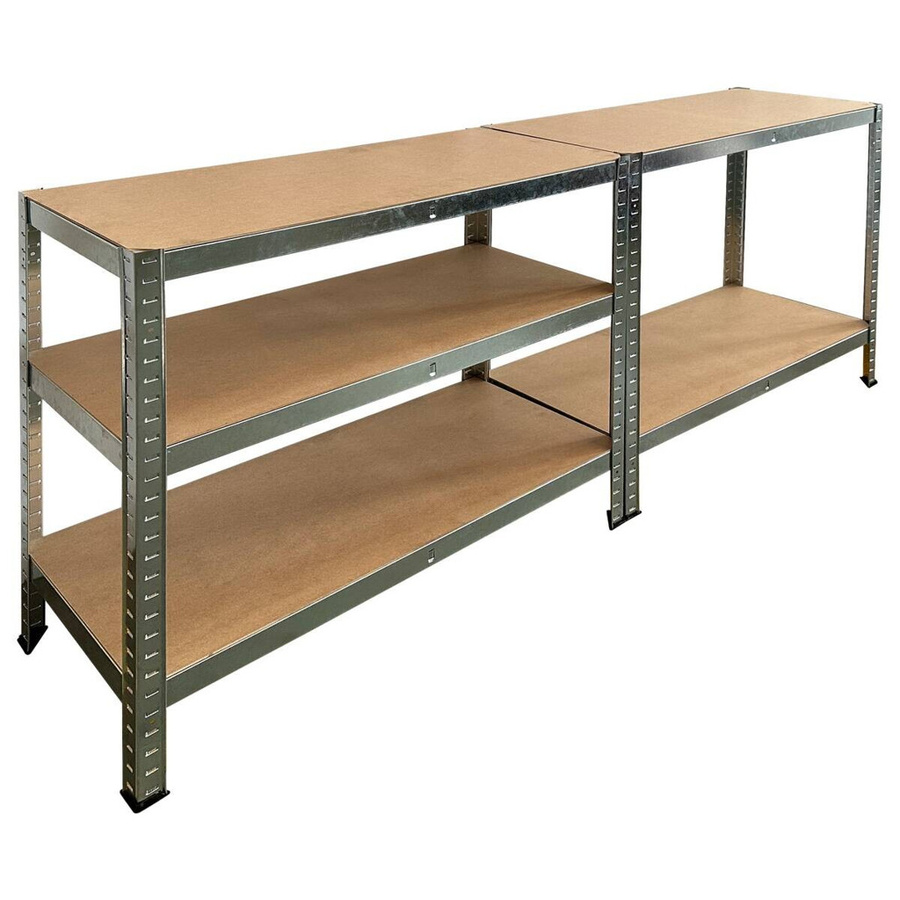 Pocoline Schwerlaststeckregal aus Metall in Silber, B/H/T: 90 x 180 x 40 cm - Bild 2