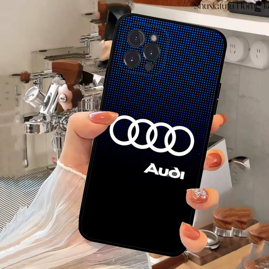 A-Audis Logo Handyhülle für iPhone 16 15 17 14 13 12 11 Pro Max Plus, Farbe: Schwarz - Bild 3