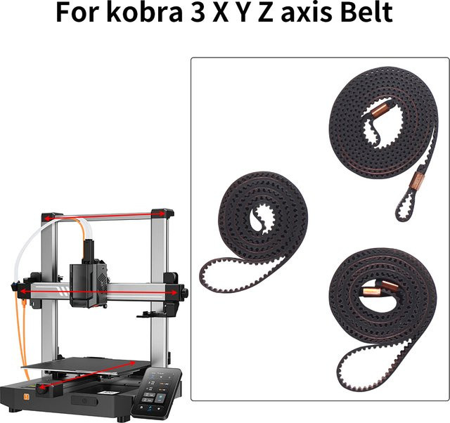 toaiot Kobra 3 XY Z-Achsen-Synchronriemen in Schwarz für FDM 3D-Drucker - Bild 1