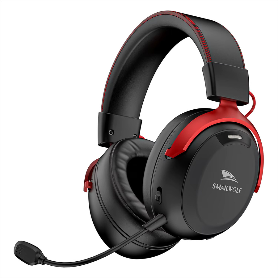 SMAILWOLF G900 Bluetooth Wireless 2.4G E-Sports Gaming Headset mit 7.1 Surround Sound und Noise Cancelling für PS5, PC und Nintendo Switch, Schwarz - Bild 4