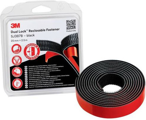 3M Dual Lock Klettband zum Aufkleben Schwarz Länge: 2,5 m, Breite: 25 mm - Bild 1