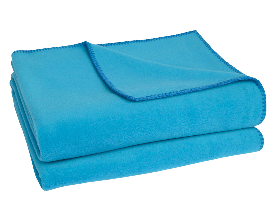 Zoeppritz Soft-Fleece Wohndecke in Blau und Schwarz, flauschig und nach Oeko-Tex Standard 100 zertifiziert - Bild 1