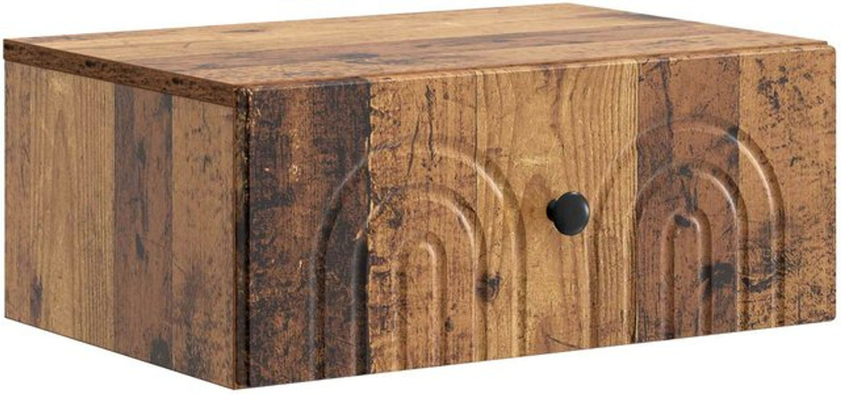 Wandmontierter Nachttisch aus Altholz in Braun von vidaXL im Retro Industrial Design, B/T/H: 49 x 34,5 x 20 cm - Bild 1