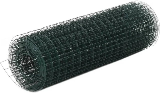 vidaXL Maschendrahtzaun aus Stahl mit PVC-Beschichtung, Grün, B: 25 m, H: 0,5 m - Bild 1