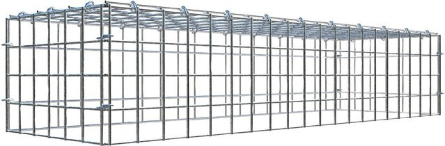 Gabiona C-Ring Anbaukorb Typ 3 in Silbergrau mit Maschenweite 5 x 5 cm, B/T/H: 20 x 100 x 30 cm - Bild 1