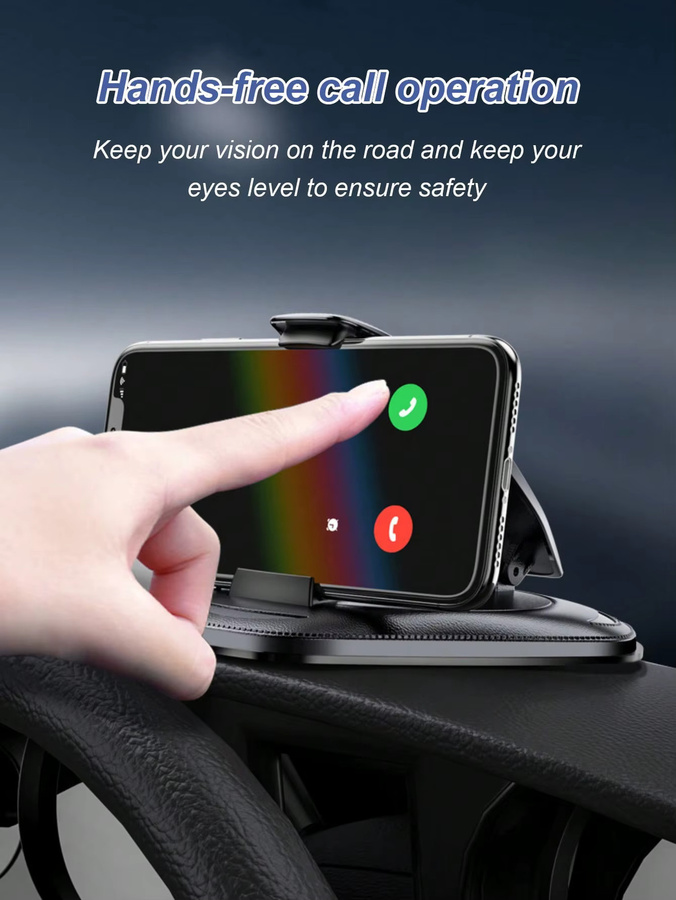 Universeller Autotelefonhalter für das Armaturenbrett mit extra starkem Saugnapf und 360 Grad rotierbarem Kugelgelenk in Schwarz - Bild 2