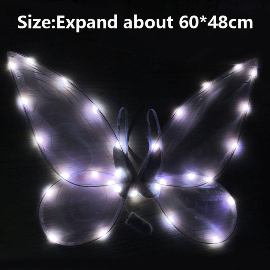 MonymaVigo Cosplay Kostüm LED Leuchtende Feenflügel, Schmetterlings-Feenflügel, Prinzessin, Engelsflügel, Purple lanterns - Bild 5