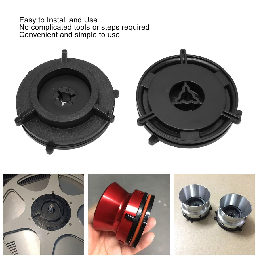 Qiilu NAB-Nabenadapter aus Kunststoff in Schwarz, 1 Paar, abschließbar, für Rollen-zu-Rollen-Klebeband-Recorder - Bild 3