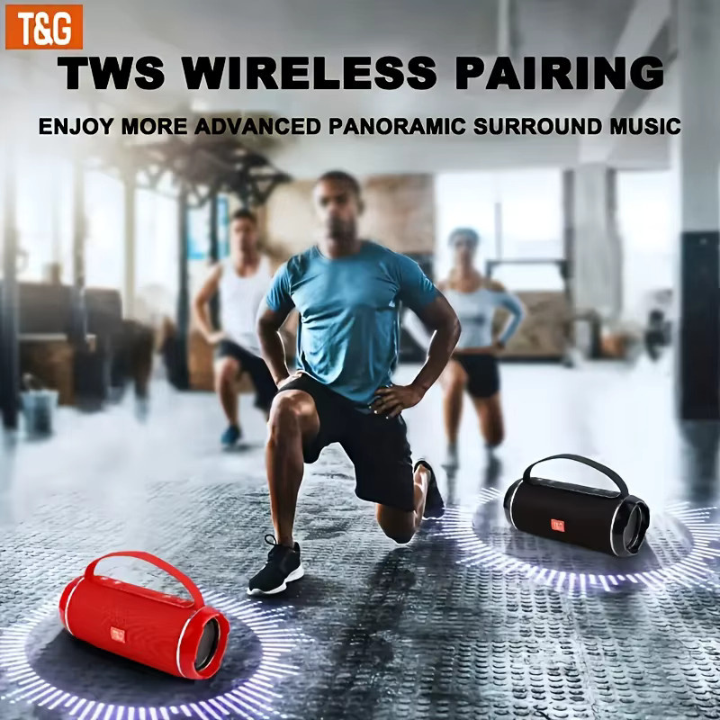 T&G TG116C Tragbarer Kabelloser Bluetooth Lautsprecher mit 5.3 Surround Sound, USB, TF und FM-Radio in Blau - Bild 2