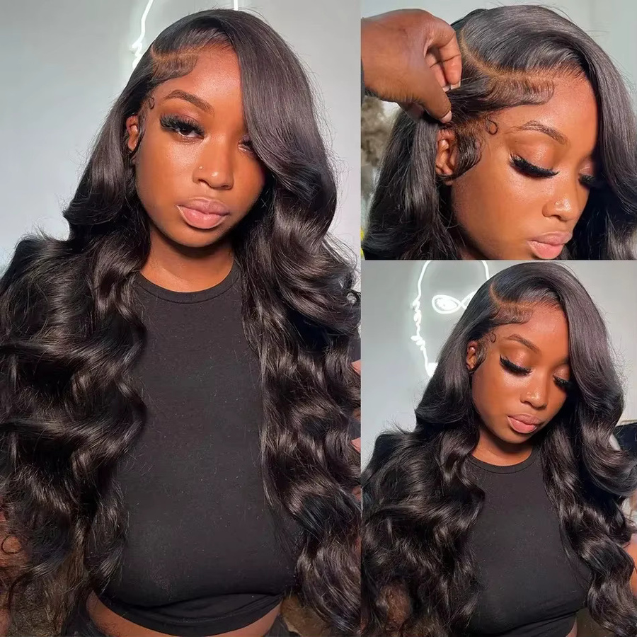 FIUMER Body Wave Echthaar-Perücke, 13x6 Lace Frontal, Transparent - Bild 4