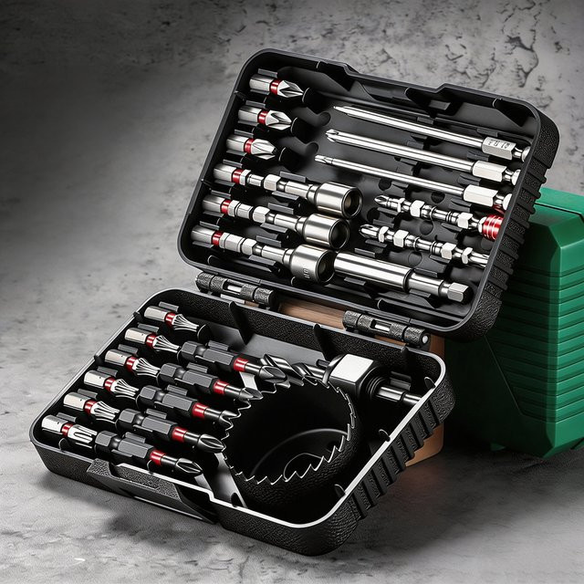 NIUXIANG Schraubendreher-Bohrer-Set mit magnetischen Bits und Sechskantschaft in Schwarz für Schlagschrauber und Bohrmaschinen inklusive Etui - Bild 1