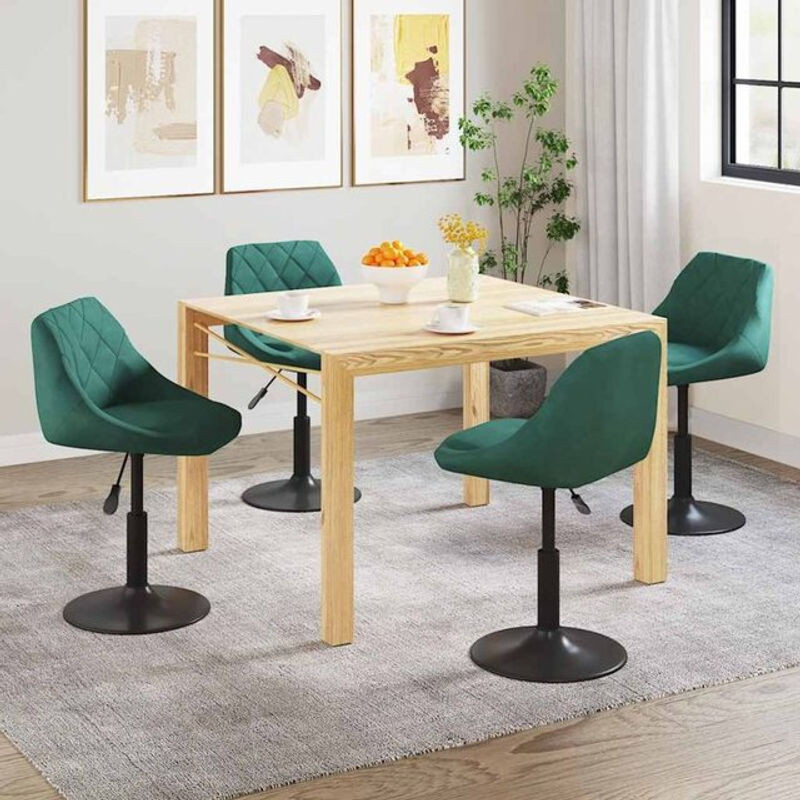 Vidaxl Esszimmerstühle 4er Set Modern Drehbar in Grün Samt - Bild 1