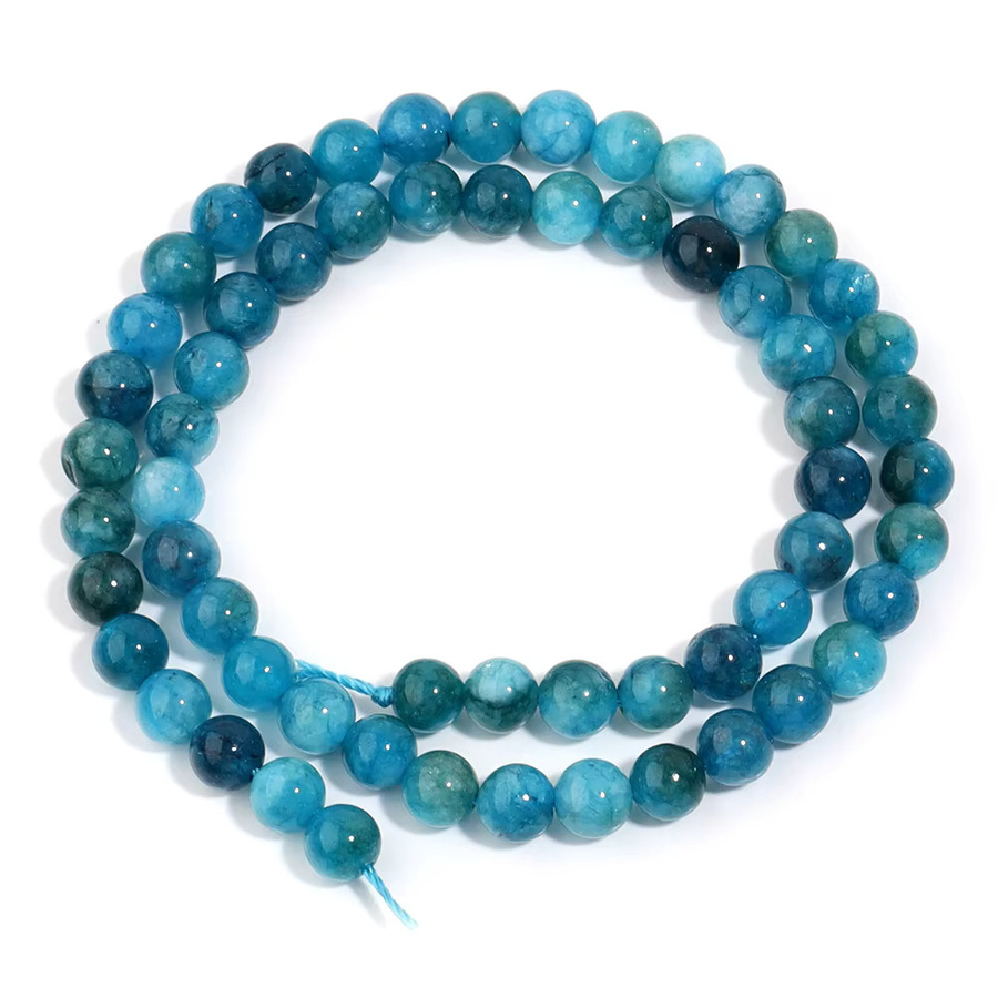 louleur Apatit-Steinperlen, blau, rund, Unisex - Bild 6