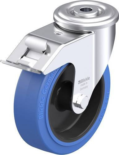 Blickle LER-POEV 125G-FI-SB Stahlblech-Lenkrolle in Blau und Schwarz mit 125 mm Rad-Durchmesser und 150 kg Tragfähigkeit - Bild 1