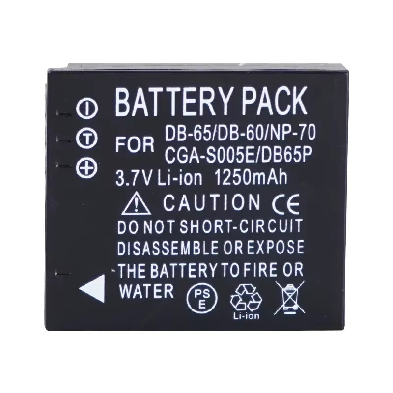 Panasonic Akku D-LI106 in Schwarz mit 1250 mAh und 3,7 V für NP-70, DB-60, DB-65, DMW-BCC12 und CGA-S005E - Bild 4