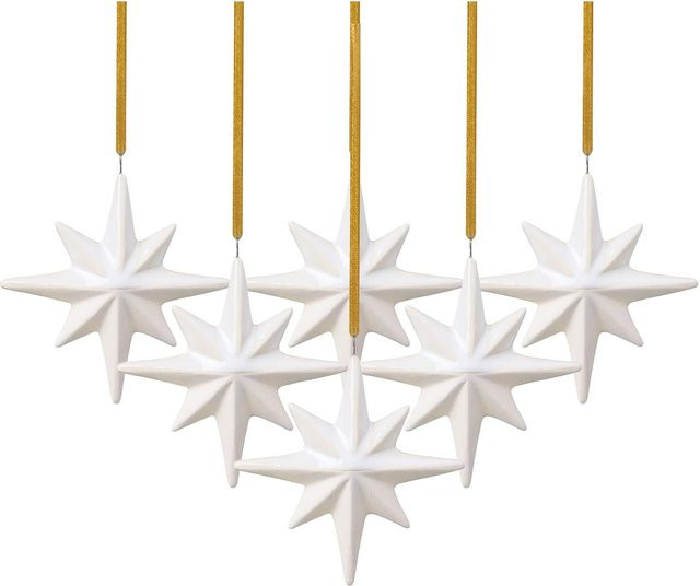 Villeroy & Boch Winter Glow Ornamente Stern 6er Set Weiß - Bild 1