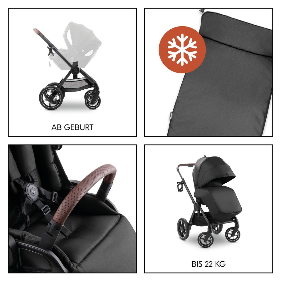 Hauck Buggy Comfort N Care 2in1 Kinderwagen in Black mit Beendecke, Babyschalenadapter, Getränkehalter und Federung - Bild 3