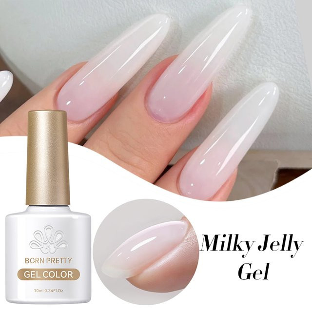 BORN PRETTY Milky Jelly White Gel Nagellack, 10 ml, Glänzend - Bild 1