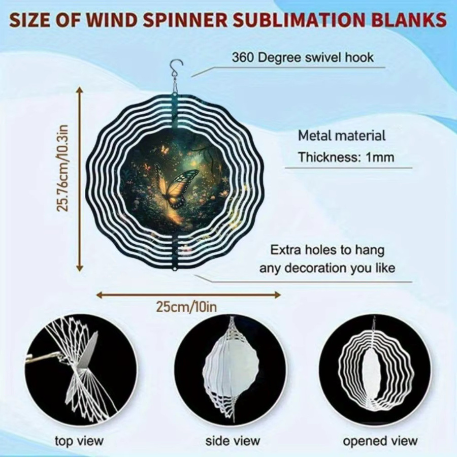 CIFBUY Solar-Windspiel aus Metall mit leuchtenden Schmetterlingen als bunte Gartendekoration für draußen - Bild 3