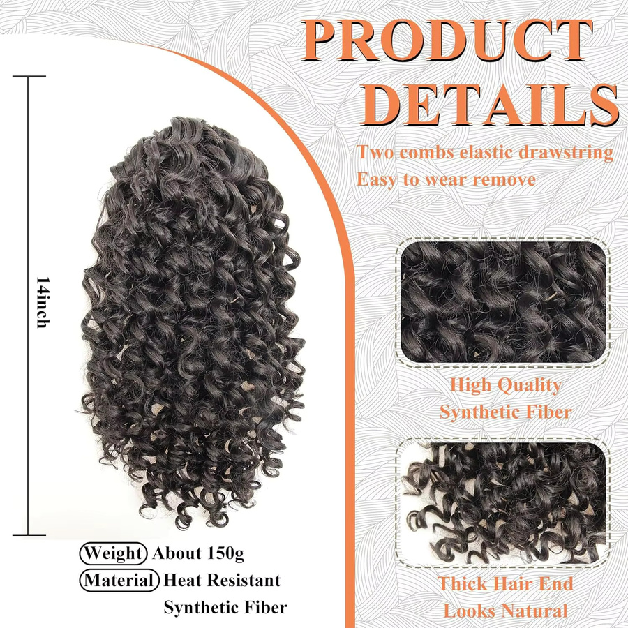 Lockiger Afro-Pferdeschwanz, synthetisch, Damen - Bild 2