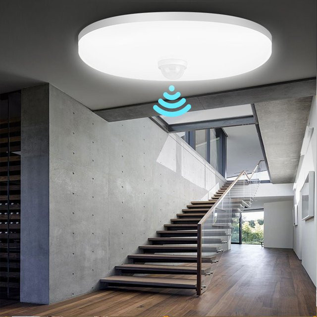 CANMEIJIA LED-Bewegungssensor-Deckenleuchte in Weiß mit Infrarot-Radar-Induktion als automatische Nachtbeleuchtung für Küche und Flur - Bild 1