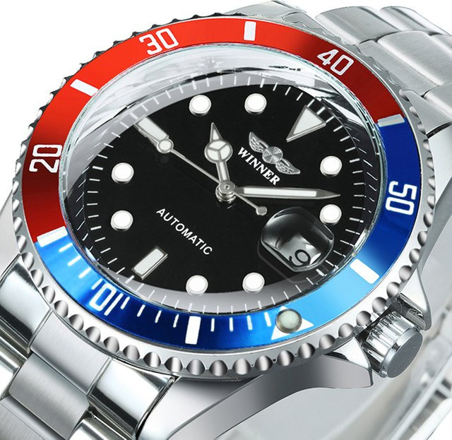 WINNER Armbanduhr Automatik, Edelstahl, Schwarz, Herren - Bild 1